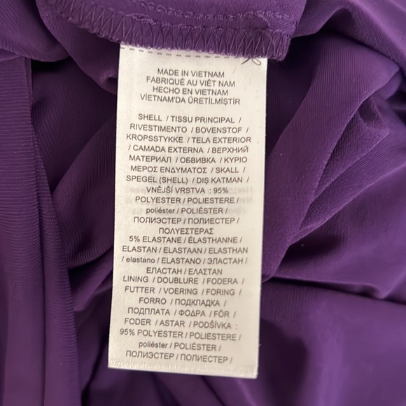 NWT $125 LAUREN RALPH LAUREN SURPLICE NECK SELFTIE A-LINE TARTAN PURPLE 12 Dress - Picture 6 of 6